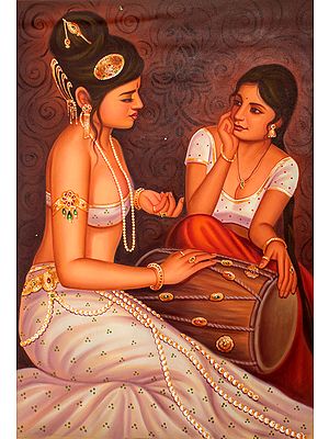 Two Nubile Friends Dallying With The Dholak
