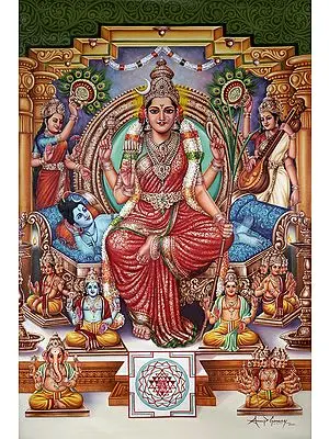 Devi Lalita, Sachamara Rama-Vani Savya-Dakshina Sevita