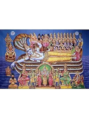 Sheshashayi Vishnu Worshipped by Gods