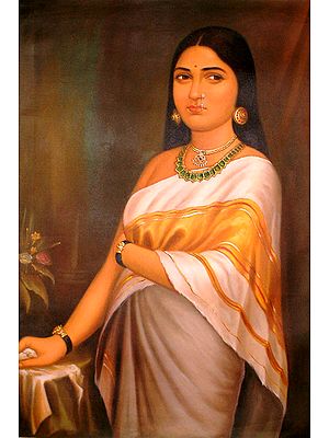 Kerala Royal Lady (A Reproduction of Work by Raja Ravi Varma)
