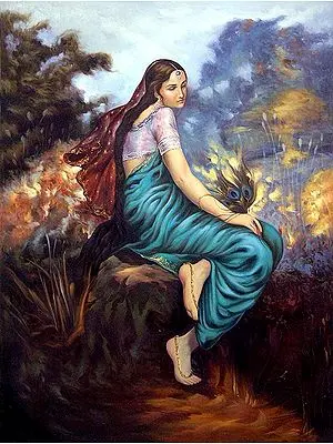Radha Oil Painting on Canvas