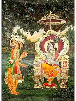 Apologetic Brahma Seeks Pardon from Krishna (From the Shrimad Bhagavata Purana)