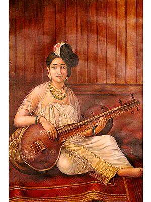 The Veena Player (Reproduction of a Work by Raja Ravi Varma)