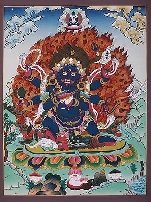 The Angry Kaal Bhairav | Tibetan Thangka Painting