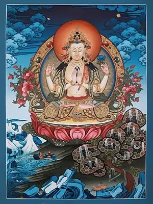 Avalokiteshvara Chenrezig | Tibetan Thangka Painting