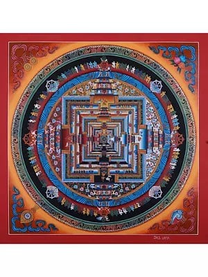 Chakra Mandala | Hand-Painted | Brocadeless Thangka Painting