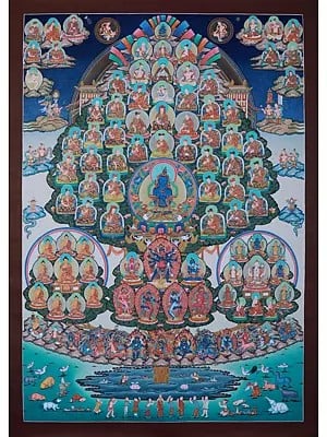 Hundred Buddha (Karma Kagyu Refuge Tree) | Tibetan Thangka Painting