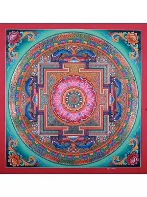 Hand-Painted Round Chakra | Brocadeless Thangka Painting