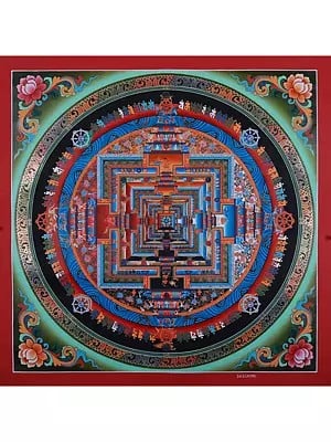 Hand-Painted Kalachakra Mandala | Tibetan Thangka Painting