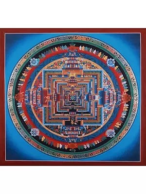 Kalachakra Mandala Hand-Painted | Brocadeless Thangka Painting