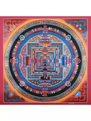 Tibetan Chakra Mandala | Brocadeless Thangka Painting