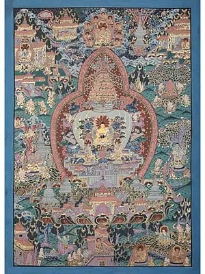 Buddhist Hand-Painted Thangka Of Buddha Life Story | Tibetan Thangka Painting