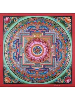 Tibetan Buddhist Ritual Mandala | Brocadeless Thangka Painting