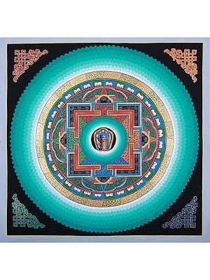 Hand-Painted Mantra Mandala | Brocadeless Thangka Painting