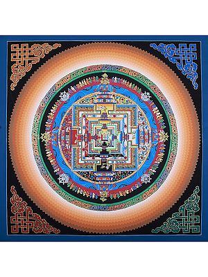 Traditional Mantra Mandala | Brocadeless Thangka Painting