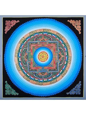 Buddhist Mantra Mandala Hand-Painted | Tibetan Thangka Painting