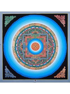 Ritual Traditional Mantra Mandala | Brocadeless Thangka Painting