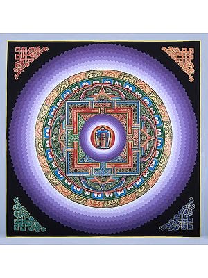 Hand-Painted Multicolor Mantra Mandala | Brocadeless Thangka Painting