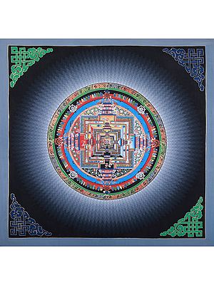 Detailed Tibetan Mantra Mandala | Brocadeless Thangka Painting