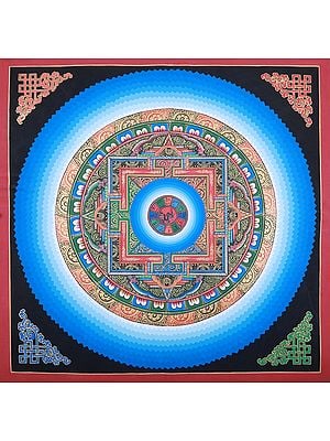 Meditation Mantra Mandala | Brocadeless Thangka Painting