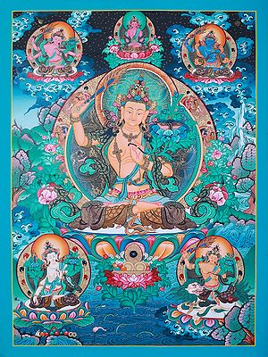 Tibetan Buddhist Deity Manjushree Hand-Painted | Tibetan Thangka Painting