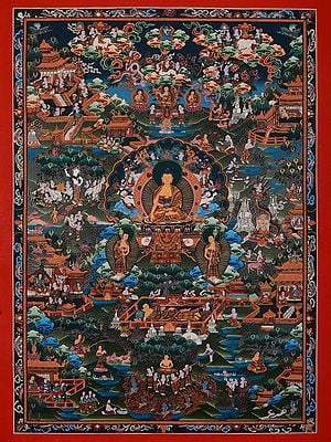 Spiritual View Of Buddha | Tibetan Thangka Painting