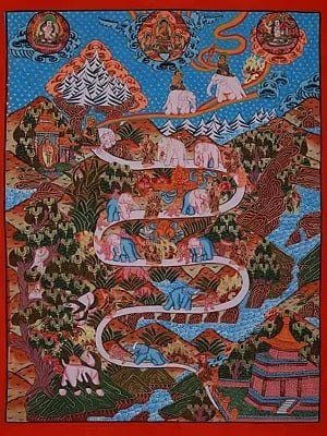 The Way Of Nirvana | Tibetan Brocadeless Thangka Painting