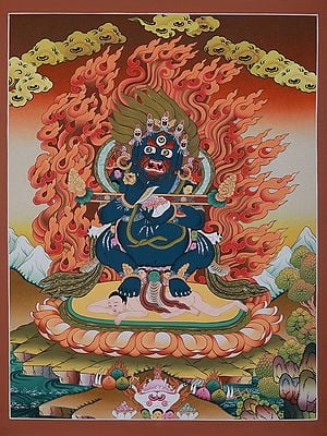 The Angry Buddhist Mahakala | Brocadeless Thangka Painting