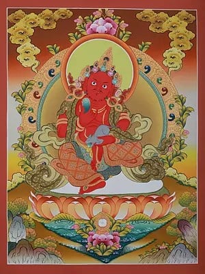 The Tibetan Deity Of Wealth - Kubera | Brocadeless Thangka Painting