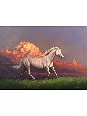 The Running Horse | Oil On Canvas | By Somnath Harne