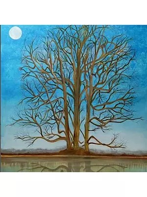 The Truth Behind the Leafless Tree | Acrylic on canvas | by Inderjeet