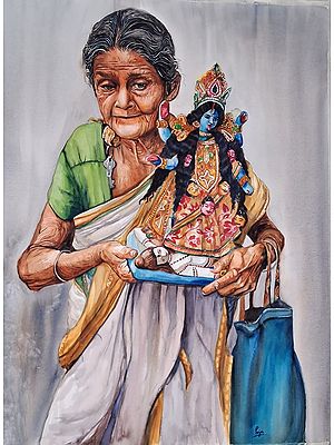 A Pious Devotee | Water Colour on Paper | by Priya Ghosh
