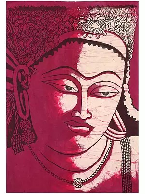 Divine Calm: Buddha Face Batik Painting