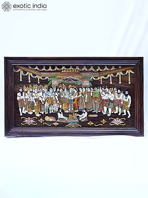 54" Marriage View - Srinivasa Kalyanam | Rosewood 3D Panel with Inlay Work