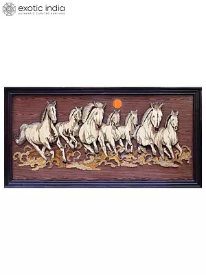 96" Seven Steeds of the Sun | Rosewood 3D Panel with Inlay Work