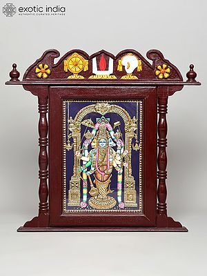 All Ten Avatars in One God (Dashavatara) | Temple Design Framed Tanjore Painting with 24 Karat Gold Work
