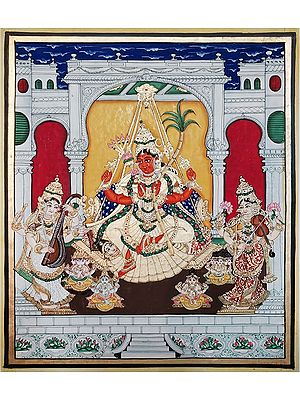 Lalitha Amma | Watercolor and 22 Carat Gold Leaf Work | Painting By Shagun Sengar Shaha