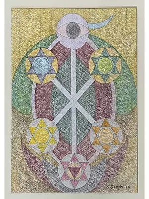 The Celestial Pillar | Without Frame | Acrylic on Canvas | Painting by Padmanabh Bendre