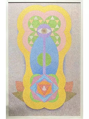 Ganesha’s Aura of Wisdom | Without Frame | Acrylic on Canvas | Painting by Padmanabh Bendre