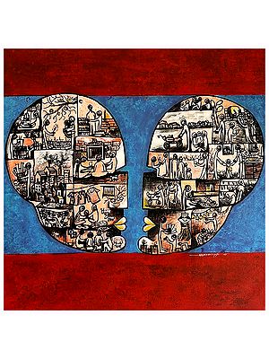 The Gilded Echo | Acrylic on Canvas | Painting by Arundhati Pise