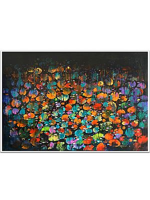 Water Lily Symphony | Acrylic on Canvas | Painting by Arundhati Pise