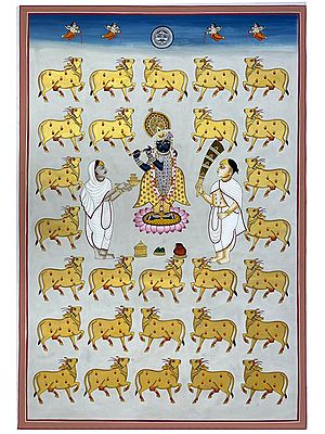 Dheeraj Munot's Pichwai Art: Lord Shrinathji and Sacred Cows