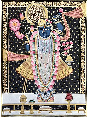 Lord Shrinathji Pichwai Painting by Dheeraj Munot