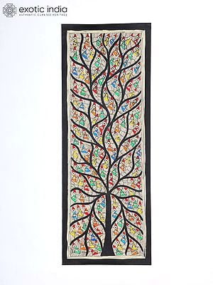 28" Tree of Life with Full of Birds | Madhubani Painting