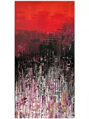 Avinash Pise's "The Red Sky" Acrylic Canvas Artwork