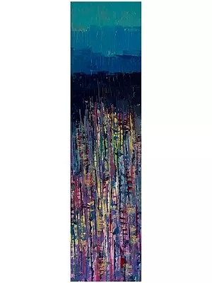 Avinash Pise: Violet Storm Acrylic Painting on Canvas