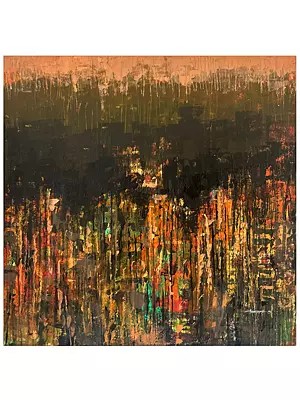 Avinash Pise's Brown Lake | Textured Acrylic Artwork