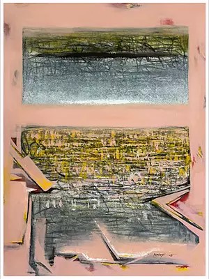 Between Two Realities | Mixed Media on Canvas Painting by Avinash Pise