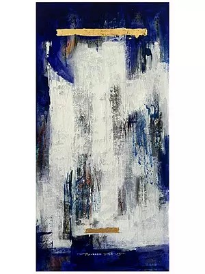 "Where Silence Glows" - Mixed Media on Canvas by Avinash Pise