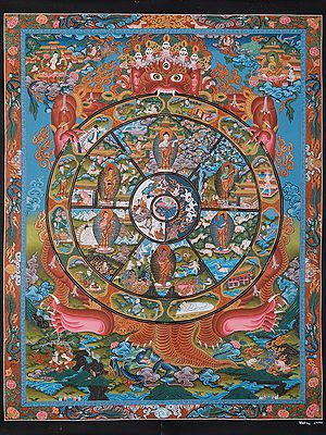 Spiritual Life Of Lord Buddha - Mandala | Tibetan Thangka Painting